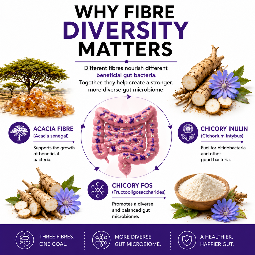 3Fibres – Premium Acacia, Inulin & FOS Prebiotic Fibre Blend (300g)