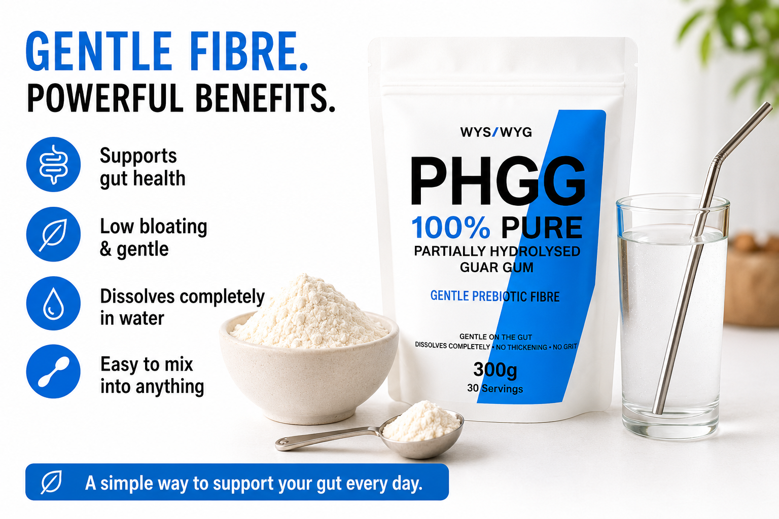 PHGG – 100% Pure Partially Hydrolysed Guar Gum (300g)